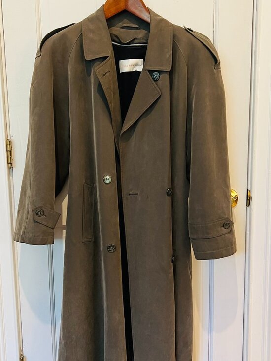 Jones New York Jacket Womens Double Breasted Button Up Trench Coat Size L / 12 P - Picture 5 of 16